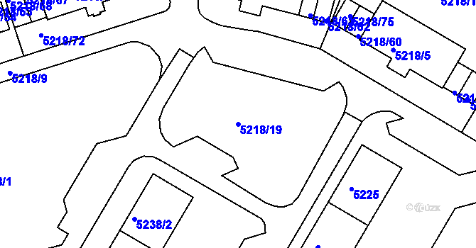 Parcela st. 5218/19 v KÚ Frýdek, Katastrální mapa