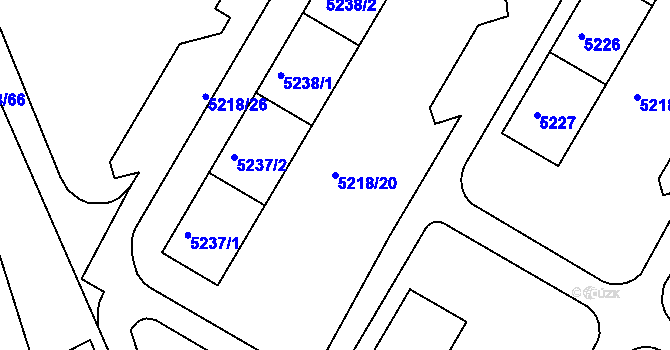 Parcela st. 5218/20 v KÚ Frýdek, Katastrální mapa