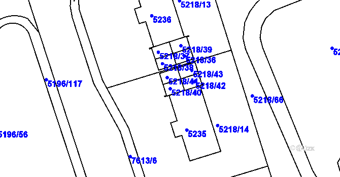 Parcela st. 5218/40 v KÚ Frýdek, Katastrální mapa
