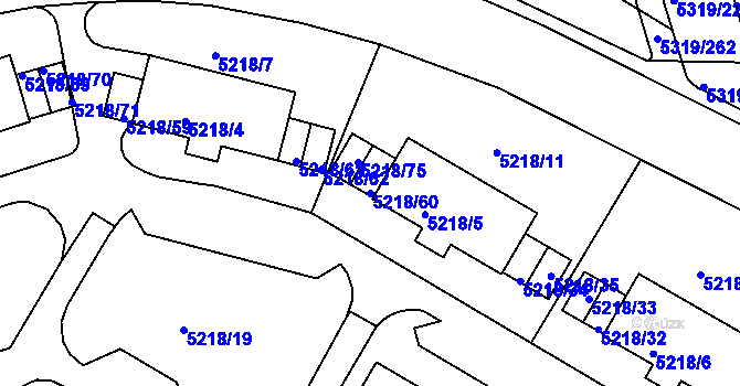 Parcela st. 5218/60 v KÚ Frýdek, Katastrální mapa