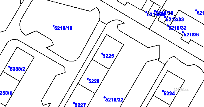Parcela st. 5225 v KÚ Frýdek, Katastrální mapa