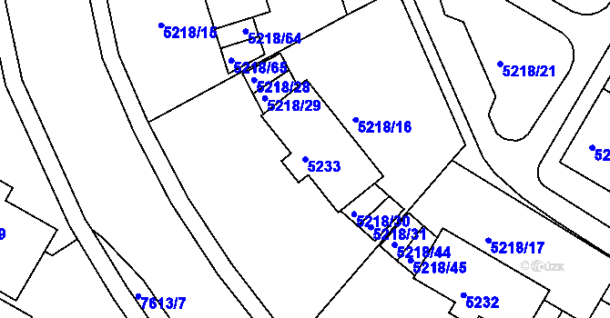 Parcela st. 5233 v KÚ Frýdek, Katastrální mapa