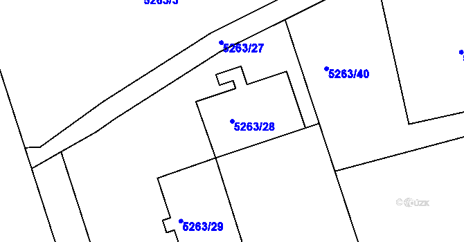 Parcela st. 5263/28 v KÚ Frýdek, Katastrální mapa