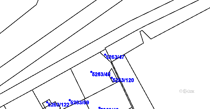 Parcela st. 5263/47 v KÚ Frýdek, Katastrální mapa