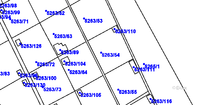 Parcela st. 5263/54 v KÚ Frýdek, Katastrální mapa