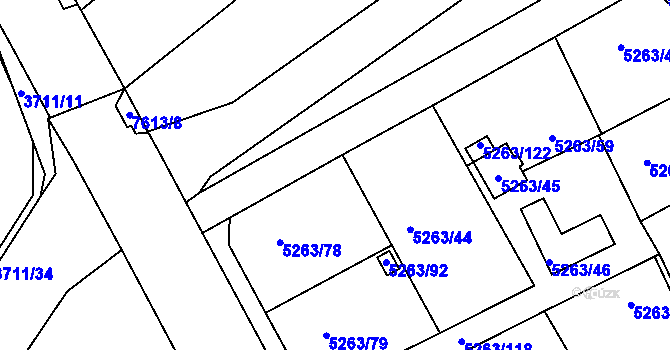Parcela st. 5263/91 v KÚ Frýdek, Katastrální mapa