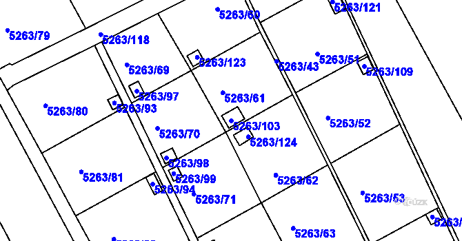 Parcela st. 5263/103 v KÚ Frýdek, Katastrální mapa
