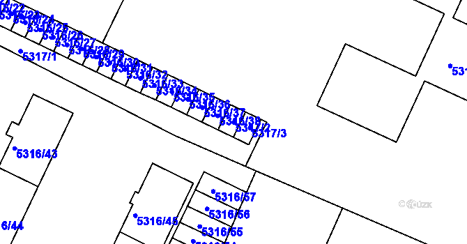 Parcela st. 5317/2 v KÚ Frýdek, Katastrální mapa