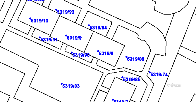 Parcela st. 5319/8 v KÚ Frýdek, Katastrální mapa