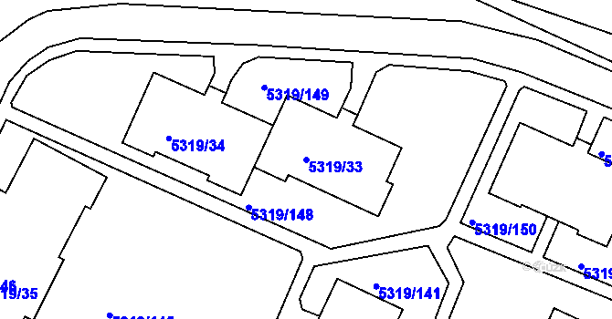 Parcela st. 5319/33 v KÚ Frýdek, Katastrální mapa