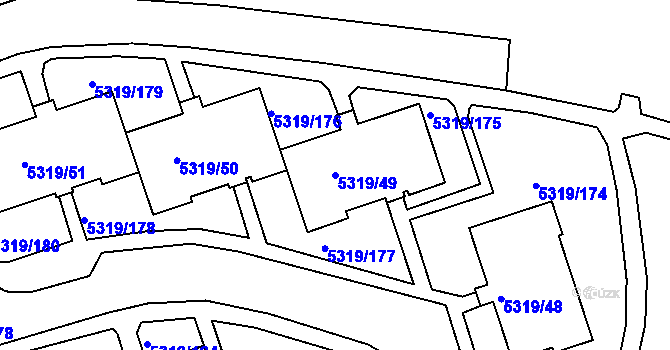 Parcela st. 5319/49 v KÚ Frýdek, Katastrální mapa