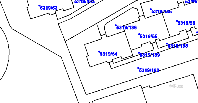 Parcela st. 5319/54 v KÚ Frýdek, Katastrální mapa