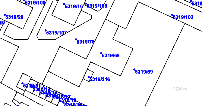 Parcela st. 5319/68 v KÚ Frýdek, Katastrální mapa