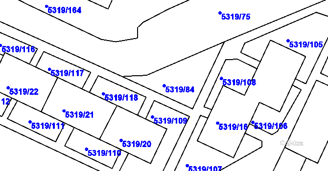 Parcela st. 5319/84 v KÚ Frýdek, Katastrální mapa