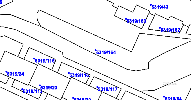 Parcela st. 5319/164 v KÚ Frýdek, Katastrální mapa