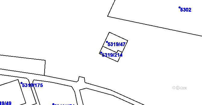 Parcela st. 5319/214 v KÚ Frýdek, Katastrální mapa