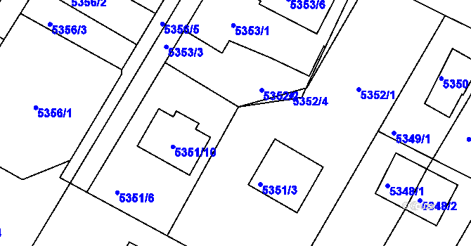 Parcela st. 5351/2 v KÚ Frýdek, Katastrální mapa