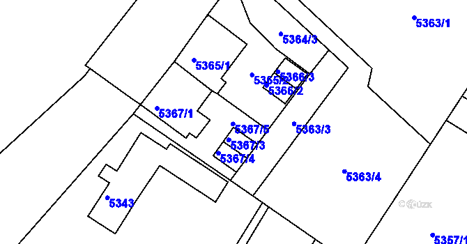 Parcela st. 5367/2 v KÚ Frýdek, Katastrální mapa