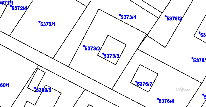Parcela st. 5373/3 v KÚ Frýdek, Katastrální mapa