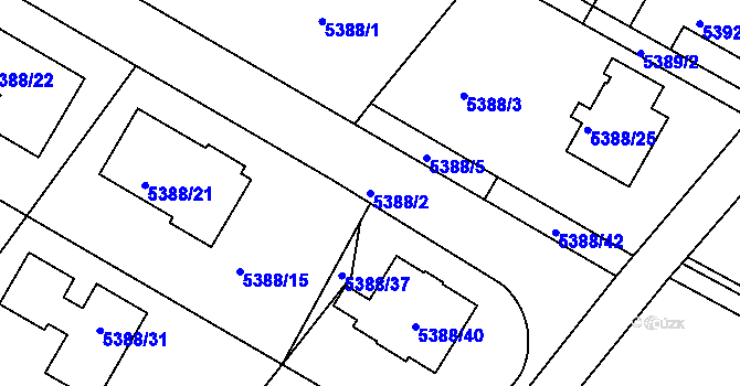 Parcela st. 5388/2 v KÚ Frýdek, Katastrální mapa