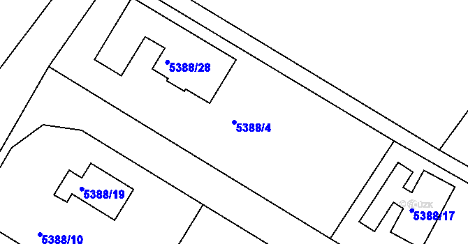 Parcela st. 5388/4 v KÚ Frýdek, Katastrální mapa