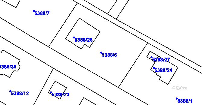 Parcela st. 5388/6 v KÚ Frýdek, Katastrální mapa