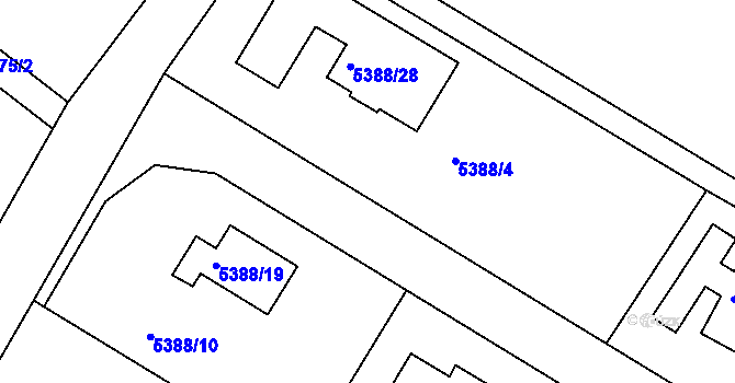 Parcela st. 5388/8 v KÚ Frýdek, Katastrální mapa