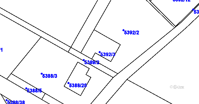 Parcela st. 5392/3 v KÚ Frýdek, Katastrální mapa
