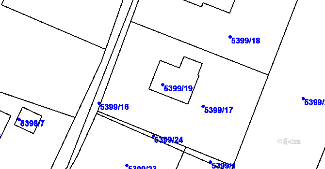 Parcela st. 5399/19 v KÚ Frýdek, Katastrální mapa