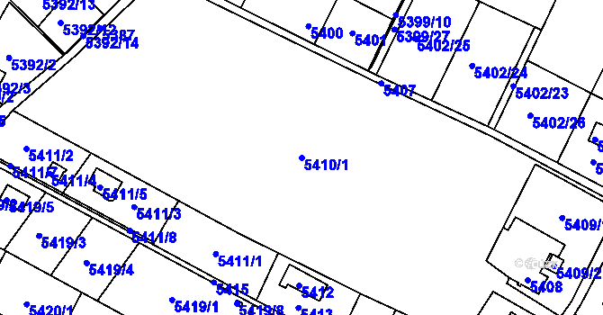 Parcela st. 5410/1 v KÚ Frýdek, Katastrální mapa