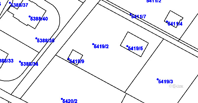 Parcela st. 5419/2 v KÚ Frýdek, Katastrální mapa