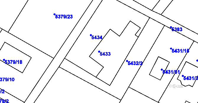 Parcela st. 5433 v KÚ Frýdek, Katastrální mapa
