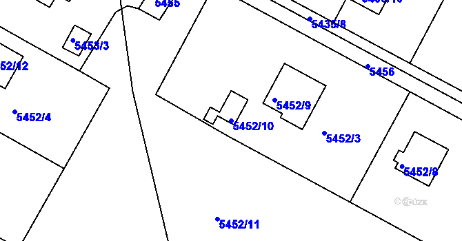 Parcela st. 5452/10 v KÚ Frýdek, Katastrální mapa