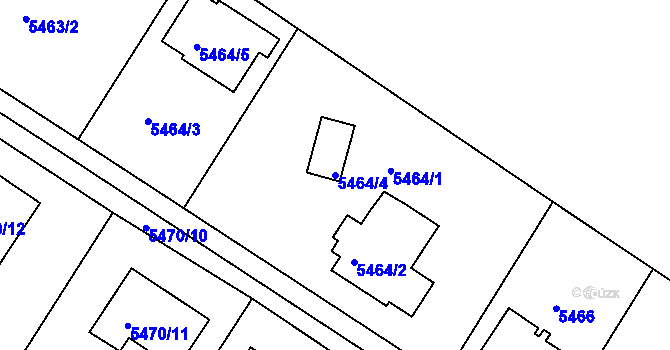 Parcela st. 5464/4 v KÚ Frýdek, Katastrální mapa