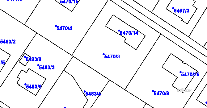 Parcela st. 5470/3 v KÚ Frýdek, Katastrální mapa