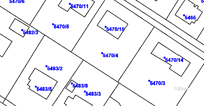 Parcela st. 5470/4 v KÚ Frýdek, Katastrální mapa