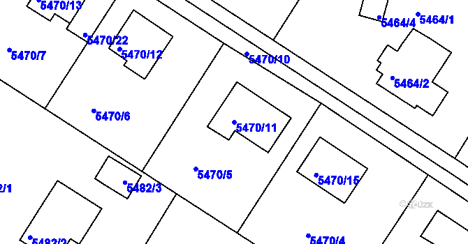 Parcela st. 5470/11 v KÚ Frýdek, Katastrální mapa