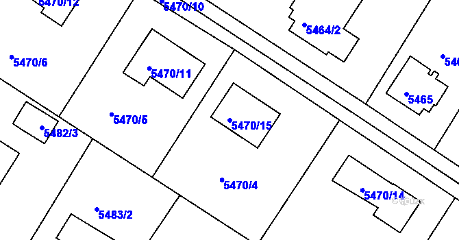 Parcela st. 5470/15 v KÚ Frýdek, Katastrální mapa