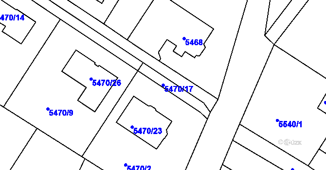 Parcela st. 5470/17 v KÚ Frýdek, Katastrální mapa