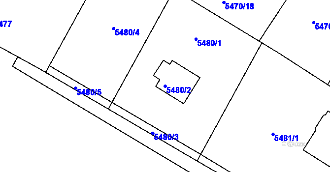 Parcela st. 5480/2 v KÚ Frýdek, Katastrální mapa