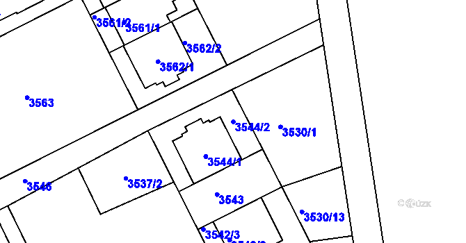 Parcela st. 3544/2 v KÚ Frýdek, Katastrální mapa