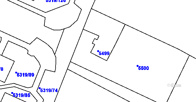Parcela st. 5499 v KÚ Frýdek, Katastrální mapa