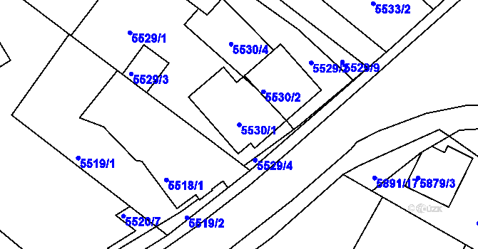 Parcela st. 5530/1 v KÚ Frýdek, Katastrální mapa