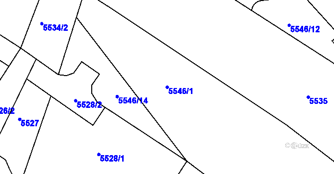 Parcela st. 5546/1 v KÚ Frýdek, Katastrální mapa