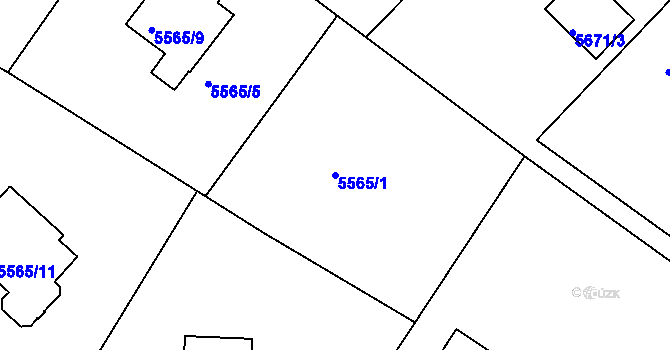 Parcela st. 5565/1 v KÚ Frýdek, Katastrální mapa