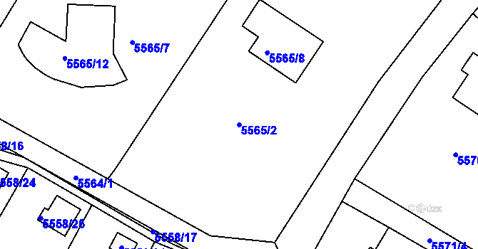 Parcela st. 5565/2 v KÚ Frýdek, Katastrální mapa