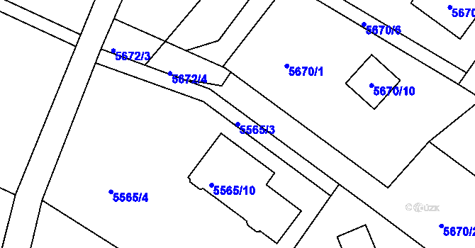 Parcela st. 5565/3 v KÚ Frýdek, Katastrální mapa
