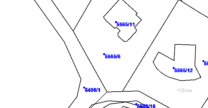 Parcela st. 5565/6 v KÚ Frýdek, Katastrální mapa