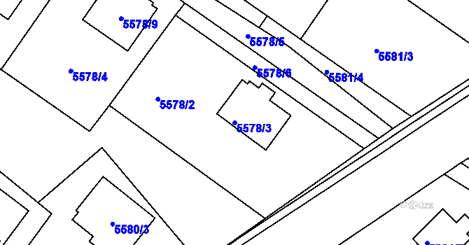 Parcela st. 5578/3 v KÚ Frýdek, Katastrální mapa