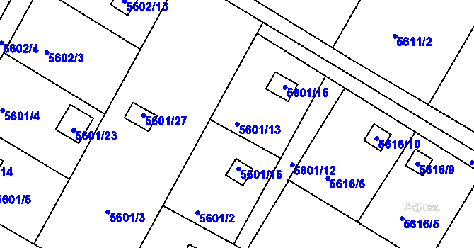 Parcela st. 5601/13 v KÚ Frýdek, Katastrální mapa